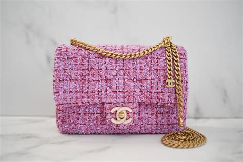 chanel tweed flap bag pink|Chanel tweed bag 2020.